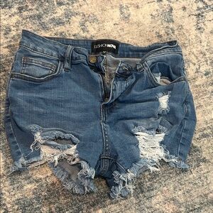 Fashion Nova Ripped Blue Jean Shorts